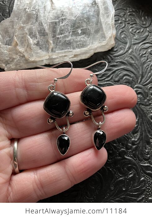 Black Onyx Stone Crystal Jewelry Earrings - #9jqWJtebx0w-2