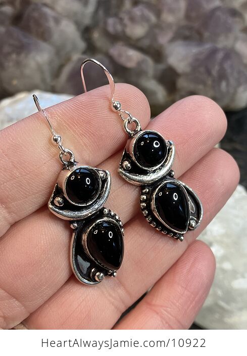 Black Onyx Stone Crystal Jewelry Earrings - #ETmoNRYGCVU-2