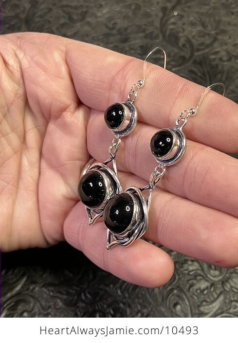 Black Onyx Stone Crystal Jewelry Earrings - #YFdYEgG22vQ-3