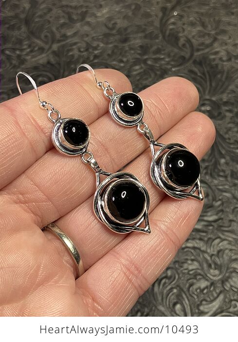Black Onyx Stone Crystal Jewelry Earrings - #YFdYEgG22vQ-1