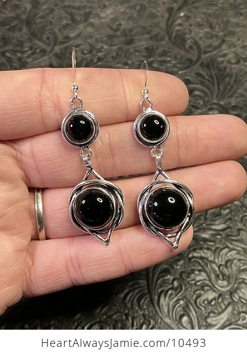 Black Onyx Stone Crystal Jewelry Earrings - #YFdYEgG22vQ-2