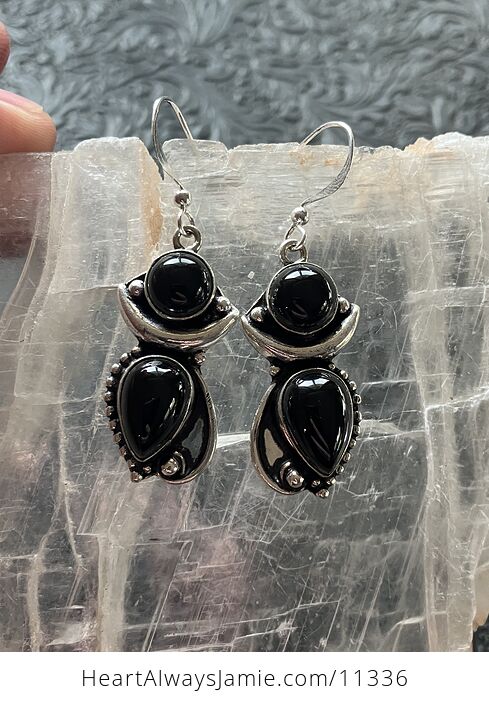 Black Onyx Stone Crystal Jewelry Earrings - #hljggrPMdw0-6