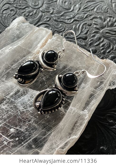 Black Onyx Stone Crystal Jewelry Earrings - #hljggrPMdw0-7