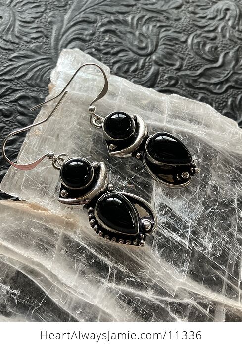 Black Onyx Stone Crystal Jewelry Earrings - #hljggrPMdw0-8