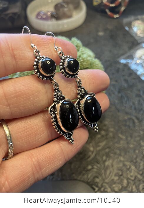 Black Onyx Stone Jewelry Crystal Earrings - #4UwdyBFeSEc-2