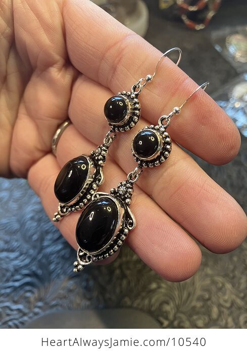 Black Onyx Stone Jewelry Crystal Earrings - #4UwdyBFeSEc-3