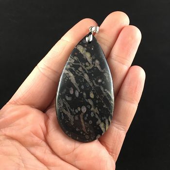 Black Plum Blossom Jasper Stone Jewelry Pendant #uyoZjRvqwrc