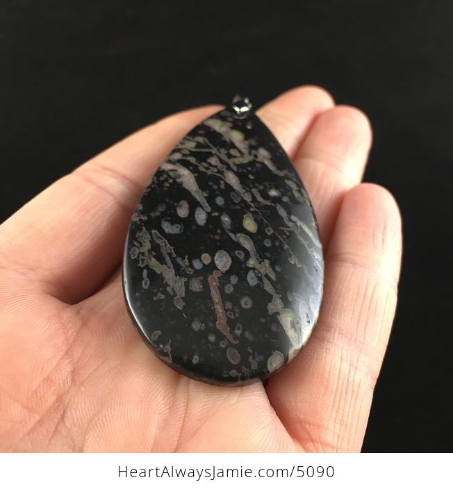 Black Plum Blossom Jasper Stone Jewelry Pendant - #uyoZjRvqwrc-2