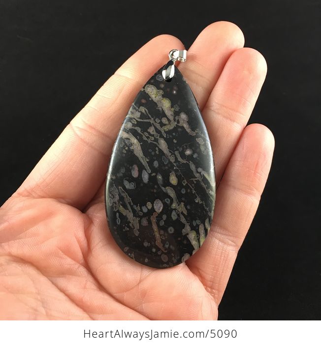 Black Plum Blossom Jasper Stone Jewelry Pendant - #uyoZjRvqwrc-1
