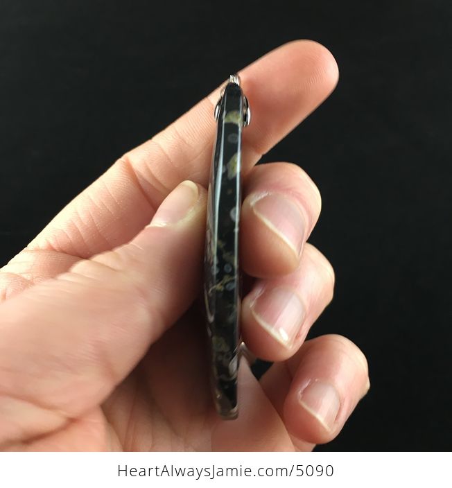 Black Plum Blossom Jasper Stone Jewelry Pendant - #uyoZjRvqwrc-5