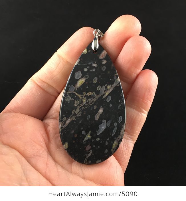 Black Plum Blossom Jasper Stone Jewelry Pendant - #uyoZjRvqwrc-6