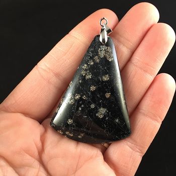Black Plumite Jasper Stone Jewelry Pendant #c6Q2FnGipeU