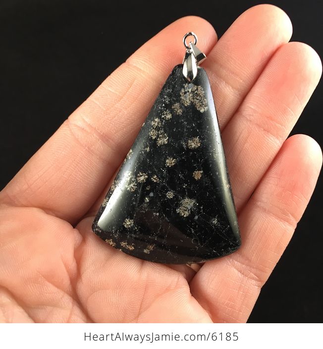 Black Plumite Jasper Stone Jewelry Pendant - #c6Q2FnGipeU-1