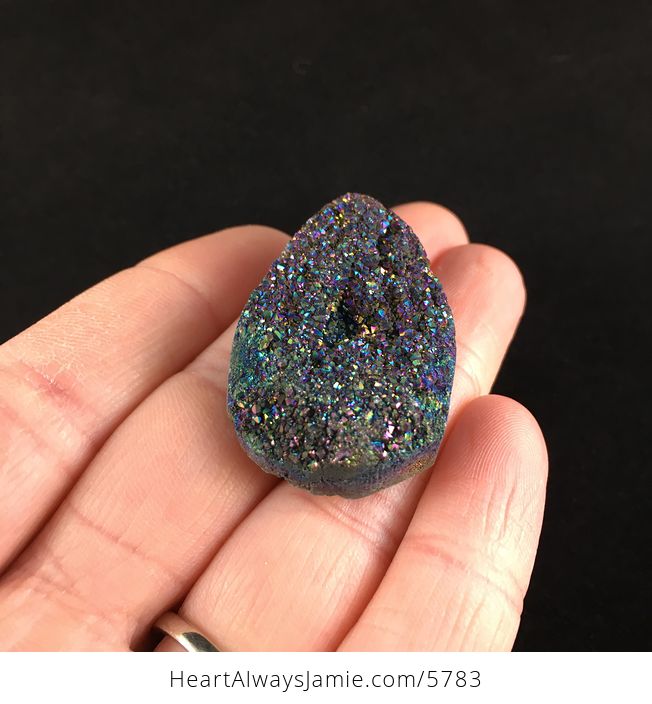 Black Rainbow Druzy Stone Jewelry Pendant - #nnqZpiSPH4Q-2