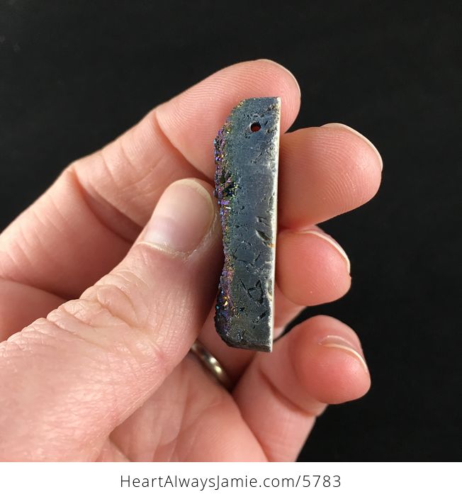 Black Rainbow Druzy Stone Jewelry Pendant - #nnqZpiSPH4Q-5
