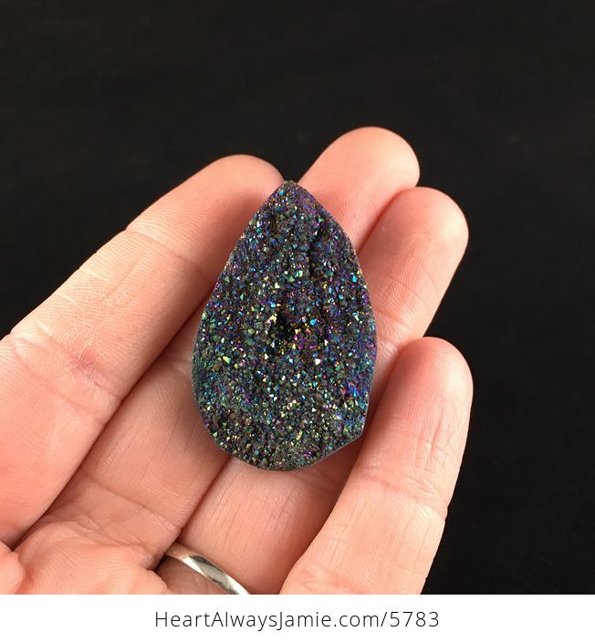 Black Rainbow Druzy Stone Jewelry Pendant - #nnqZpiSPH4Q-1
