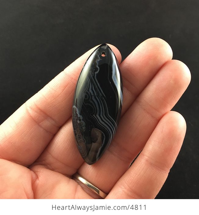 Black Sardonyx Agate Stone Jewelry Pendant - #TOL8yq4HL48-1