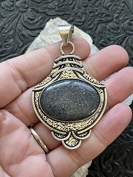 Black Sunstone Crystal Stone Jewelry Pendant #Cy7N1D56zZM