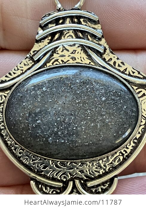 Black Sunstone Crystal Stone Jewelry Pendant - #Cy7N1D56zZM-5