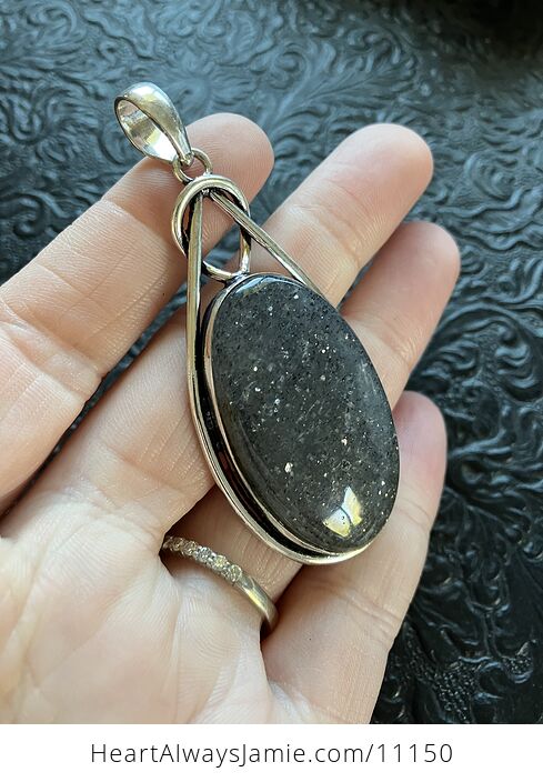 Black Sunstone Crystal Stone Jewelry Pendant - #zQ6vZTTdgCg-1