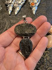 Black Tourmaline Crystal Stone Jewelry Pendant #HEy82XTR2Ow