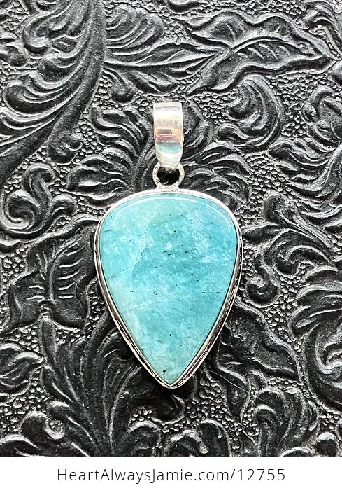 Black Tourmaline Included Amazonite Crystal Stone Jewelry Pendant - #KH3I7SGjkh8-9