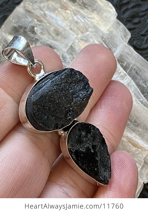 Black Tourmaline Schorl Crystal Stone Jewelry Pendant - #5vdkAffCpPg-4