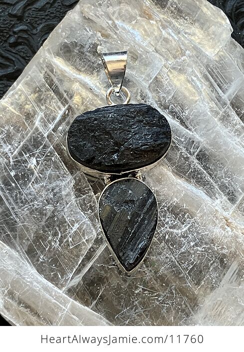 Black Tourmaline Schorl Crystal Stone Jewelry Pendant - #5vdkAffCpPg-2