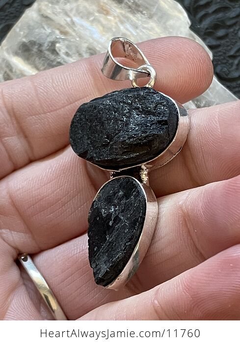 Black Tourmaline Schorl Crystal Stone Jewelry Pendant - #5vdkAffCpPg-5
