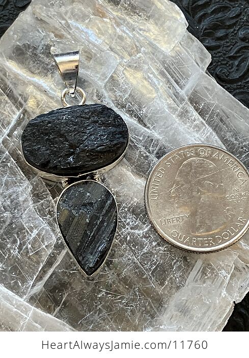 Black Tourmaline Schorl Crystal Stone Jewelry Pendant - #5vdkAffCpPg-3