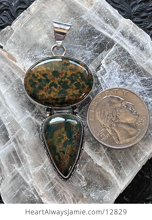 Bloodstone Heliotrope Crystal Stone Jewelry Pendant - #ly2lXb9YqjY-6