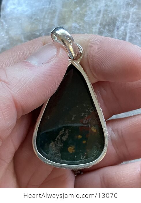 Bloodstone Pendant Crystal Stone Jewelry - #GcPEzM9wvQ0-4