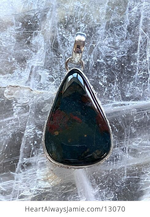 Bloodstone Pendant Crystal Stone Jewelry - #GcPEzM9wvQ0-3