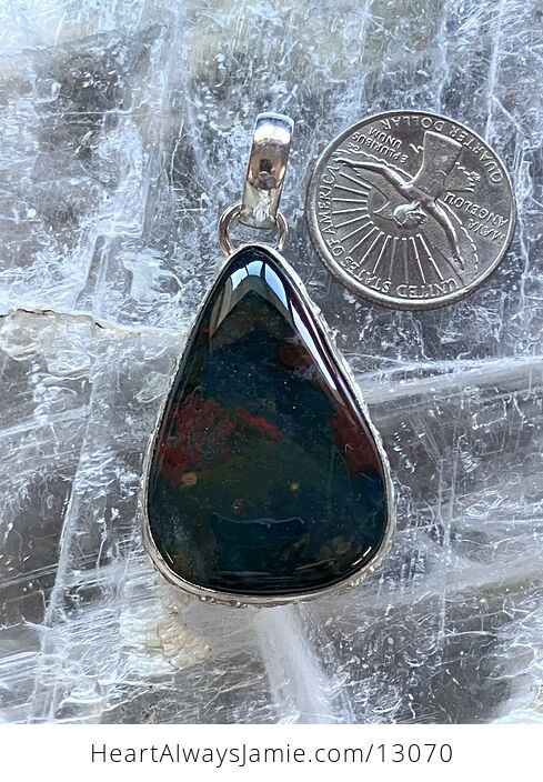 Bloodstone Pendant Crystal Stone Jewelry - #GcPEzM9wvQ0-2