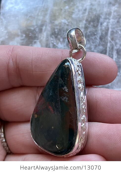 Bloodstone Pendant Crystal Stone Jewelry - #GcPEzM9wvQ0-5