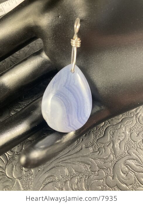 Blue Agate Stone Pendant Jewelry - #gCBN5300hVo-5