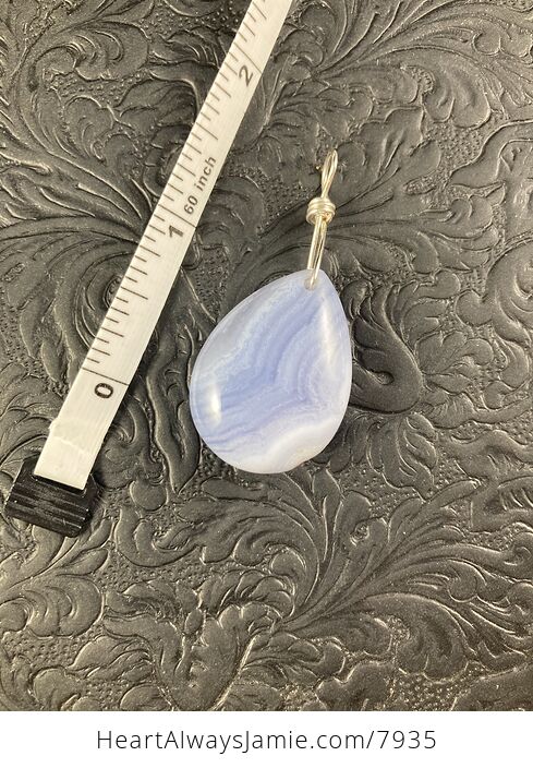 Blue Agate Stone Pendant Jewelry - #gCBN5300hVo-3