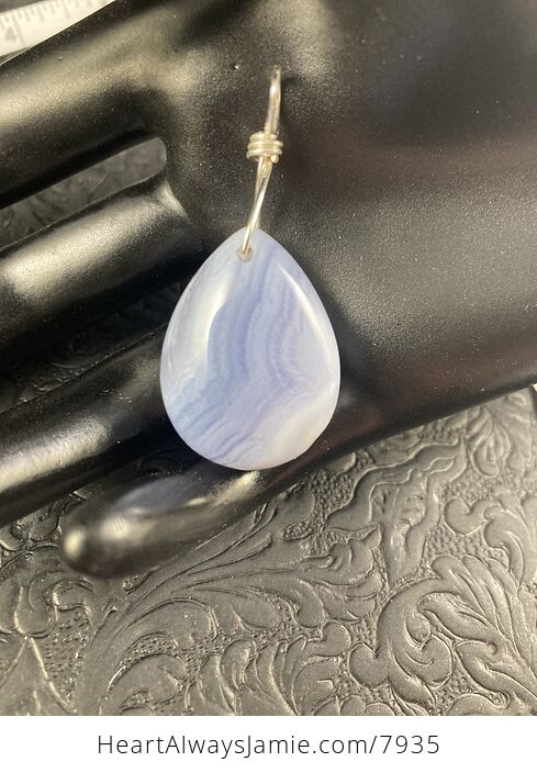 Blue Agate Stone Pendant Jewelry - #gCBN5300hVo-4