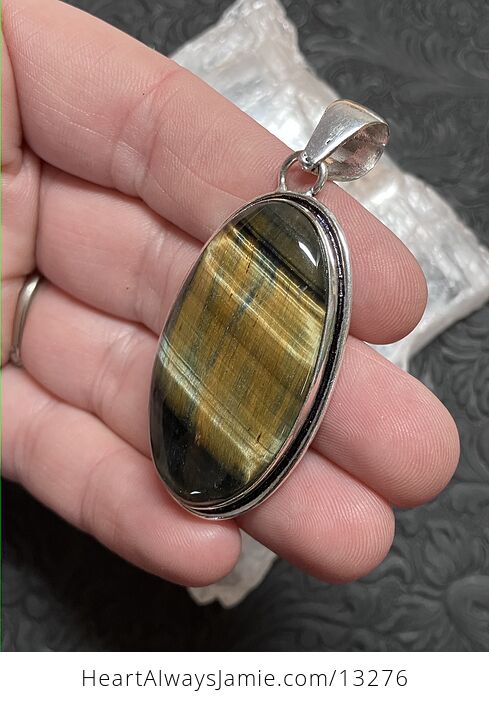 Blue and Golden Tigers Hawk Eye Crystal Stone Jewelry Pendant - #oYZVV86K0a4-3