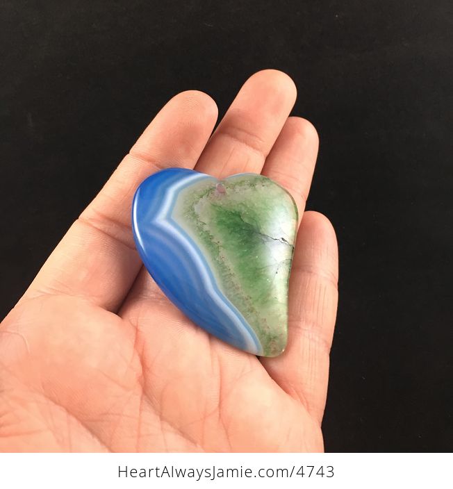 Blue and Green Druzy Heart Shaped Stone Jewelry Pendant - #WEMe2mPMxck-3