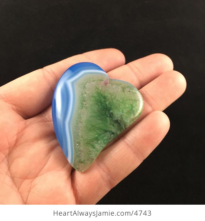 Blue and Green Druzy Heart Shaped Stone Jewelry Pendant - #WEMe2mPMxck-2