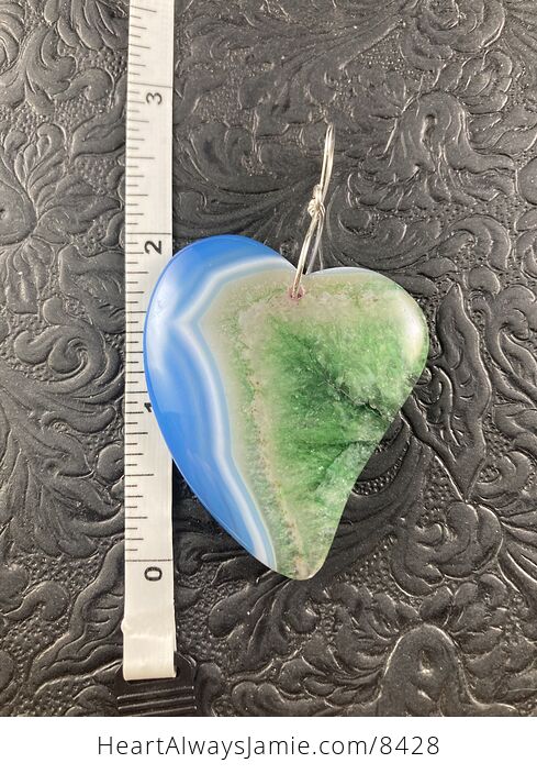 Blue and Green Druzy Heart Shaped Stone Jewelry Pendant Ornament - #m7InHcumzqQ-5