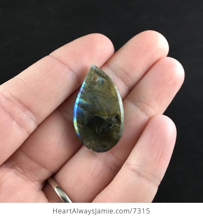 Blue and Green Labradorite Stone Jewelry Pendant - #RL0mOpkUsxo-5