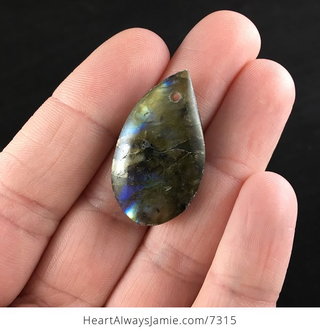 Blue and Green Labradorite Stone Jewelry Pendant - #RL0mOpkUsxo-1