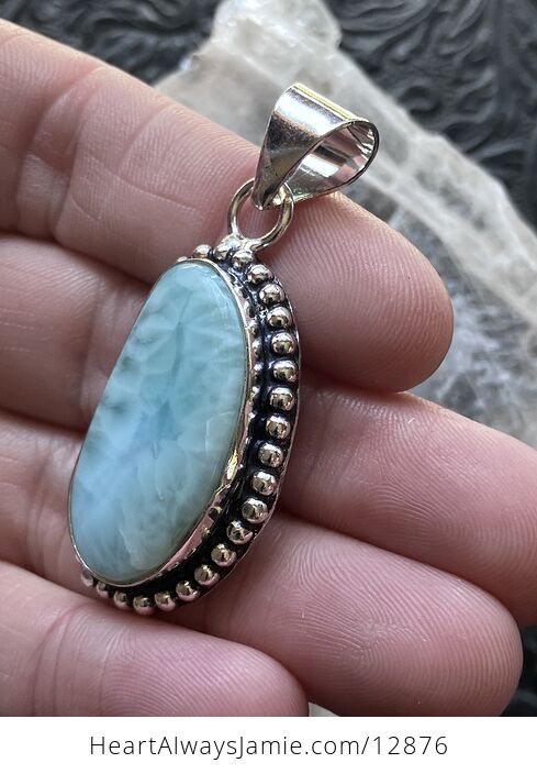 Blue and Green Larimar Stone Jewelry Crystal Pendant - #SP3VqZi8xdw-3