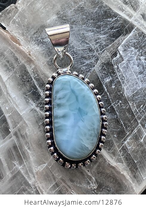 Blue and Green Larimar Stone Jewelry Crystal Pendant - #SP3VqZi8xdw-5