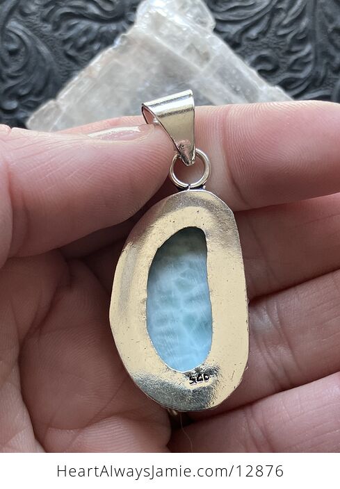 Blue and Green Larimar Stone Jewelry Crystal Pendant - #SP3VqZi8xdw-4