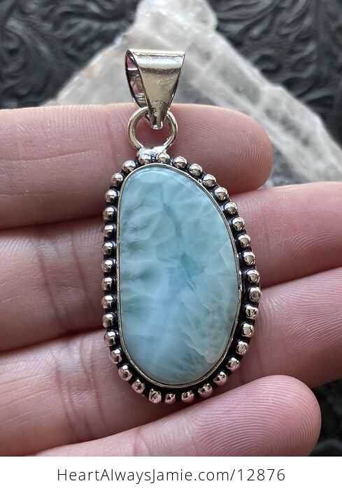 Blue and Green Larimar Stone Jewelry Crystal Pendant - #SP3VqZi8xdw-1