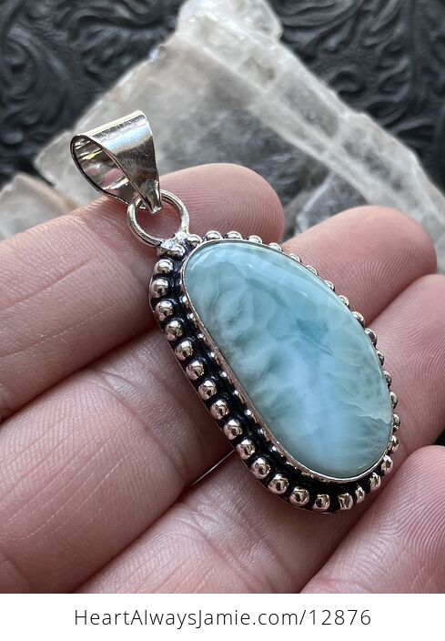 Blue and Green Larimar Stone Jewelry Crystal Pendant - #SP3VqZi8xdw-2