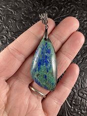 Blue and Green Natural Chrysocolla Stone Jewelry Pendant #BN6IFgUQUDQ